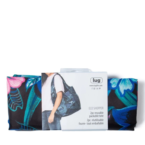 🌸 NWT Lug Eco Shopper 2pc Tote Bags in Resort Black 🌸 - Picture 6 of 7